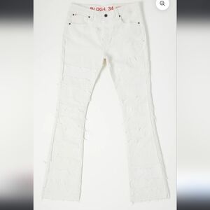 Bldg 4 White Distressed Men Jeans